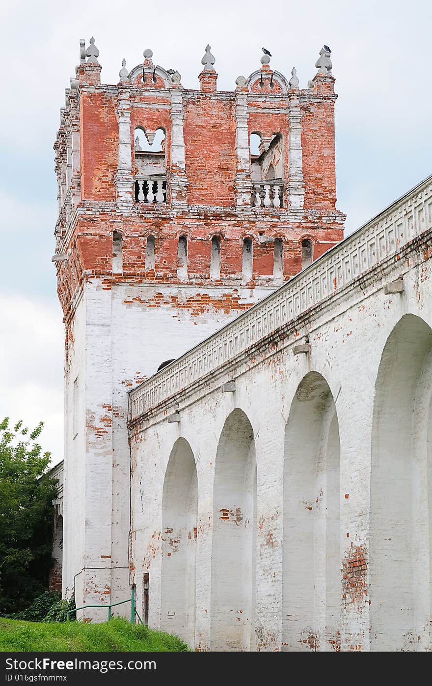 Walls and towers. Novodevichi convent. Moscow. Russia