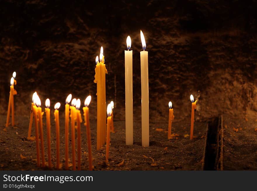 The religious candles in armenian apostolic church. The religious candles in armenian apostolic church