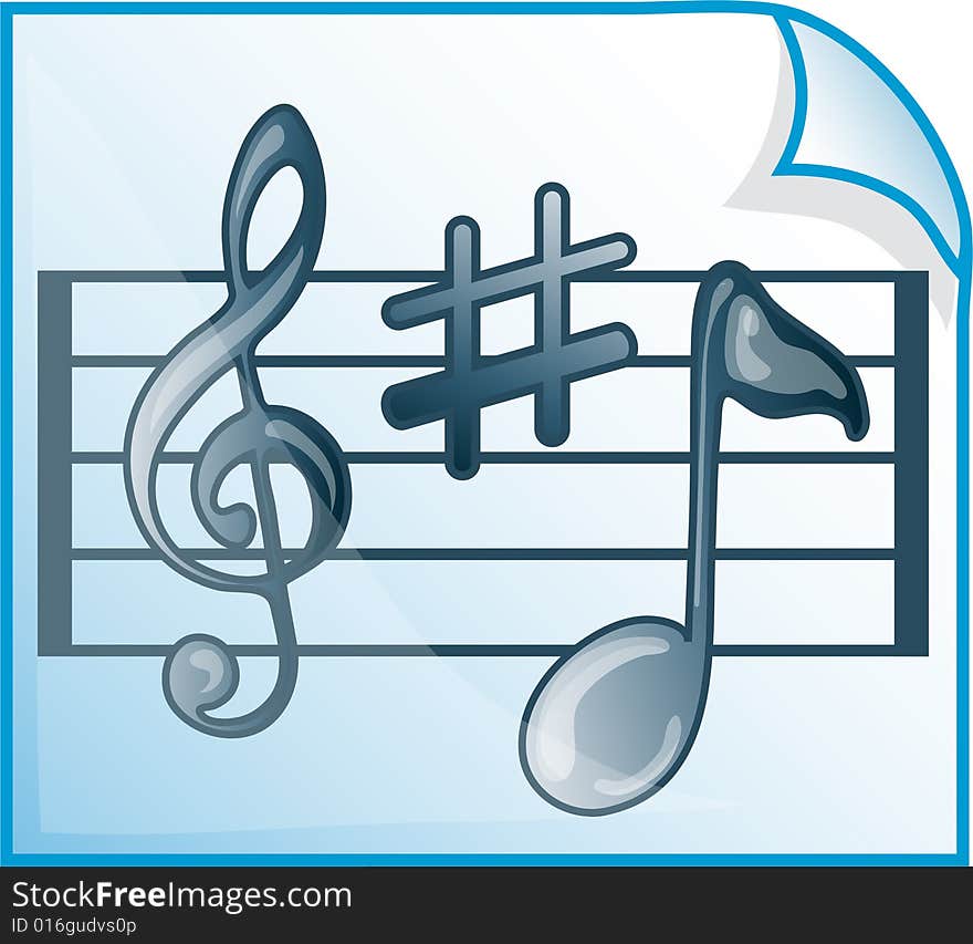 Musical scores icon or symbol