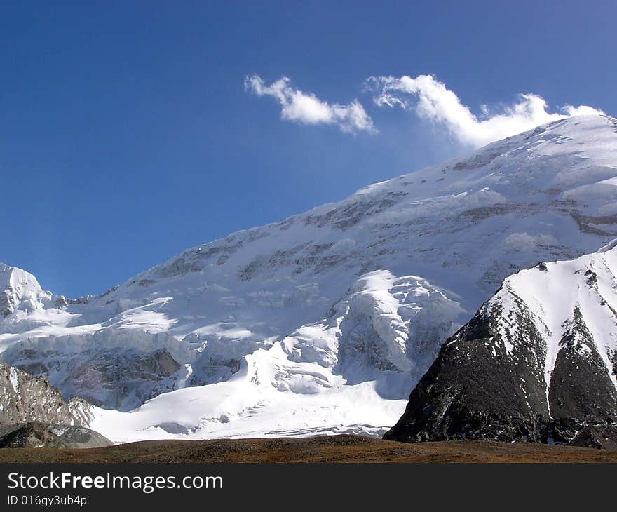 Snow mountain-Mt.Muztahgata in Xinjiang, China which 7745 meter altitude .