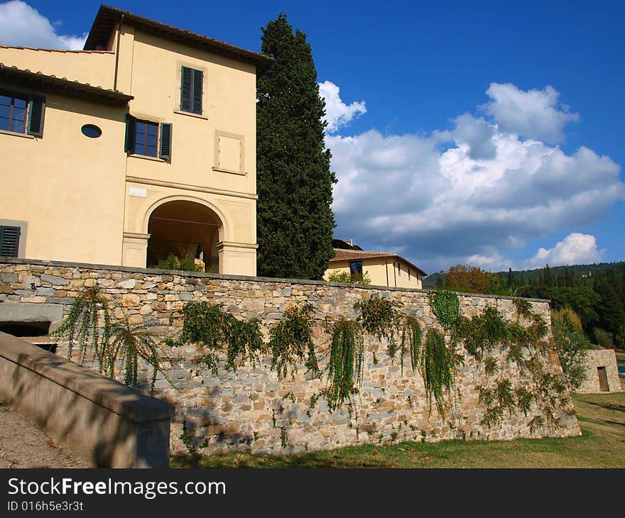 A wonderful shot of a typical countryside construction in Tuscany. A wonderful shot of a typical countryside construction in Tuscany