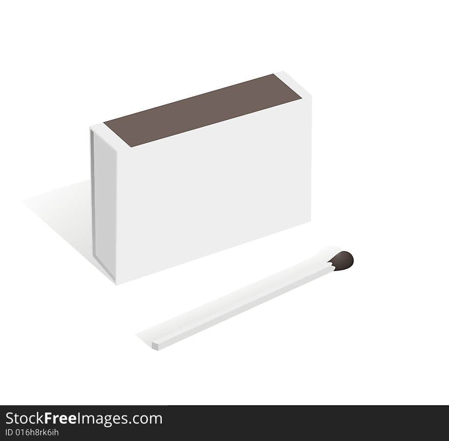 Match boxes with a match on the isolated background