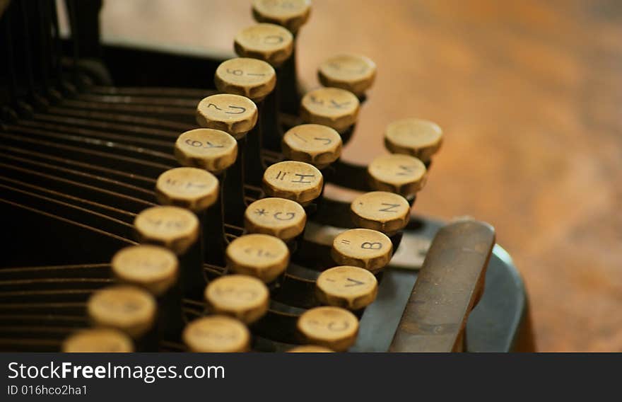 Closeup of Old Typewriter Keys