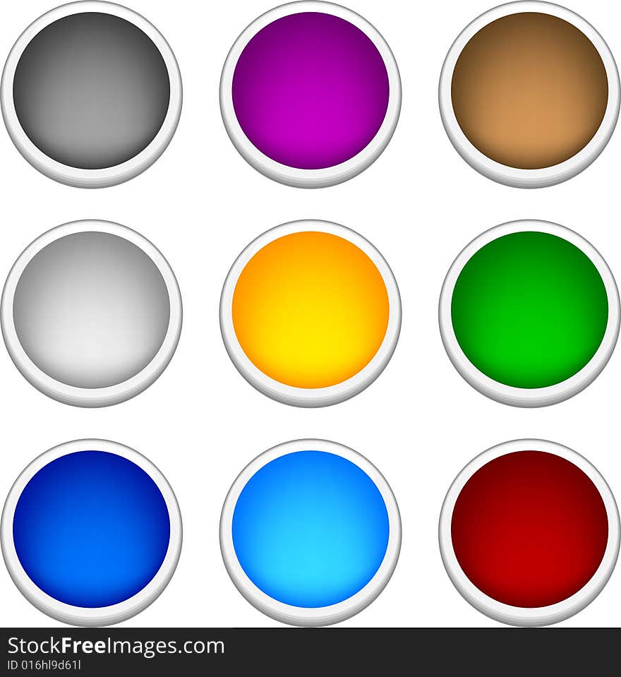 Beautiful shiny buttons. Vector illustration.