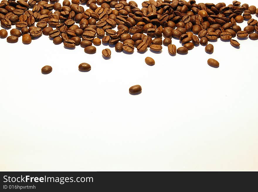 Coffee seeds isolated on a white background