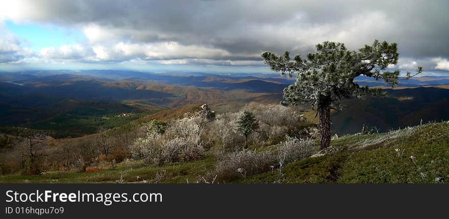 Yalta Winter Snow the nature of mountain wood a city the sea of a cloud a fog. Yalta Winter Snow the nature of mountain wood a city the sea of a cloud a fog