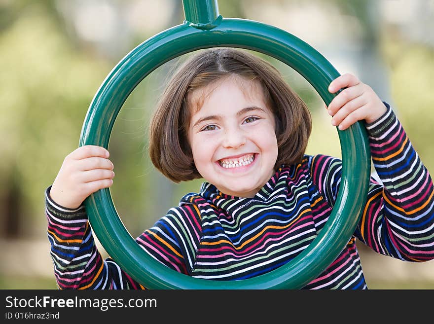 Girl Playing at the Playground