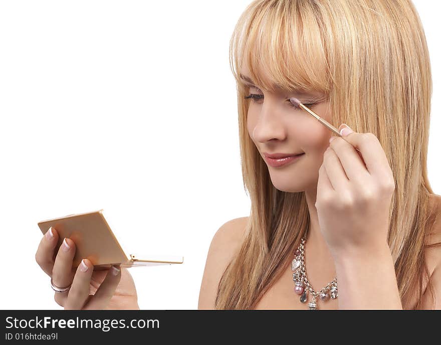 Portrait of beautiful blonde woman