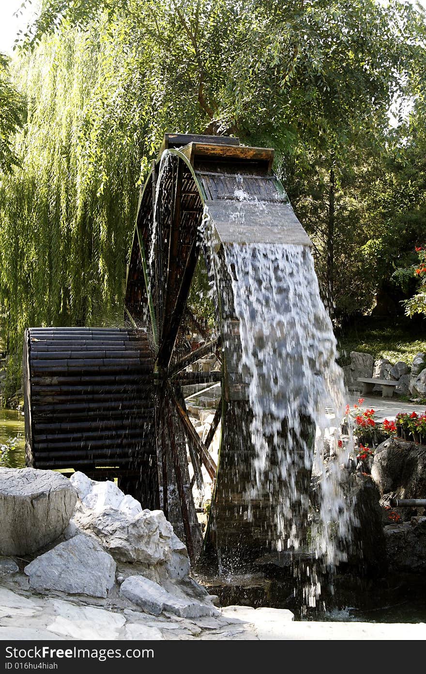 This is a China's ancient waterwheel.