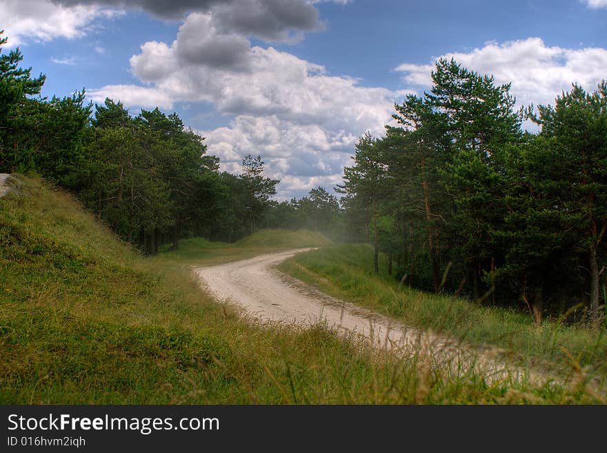 Cloudy road