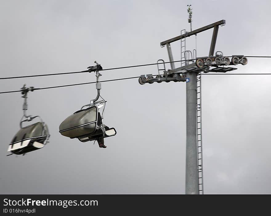 Ski Lift in Clouds