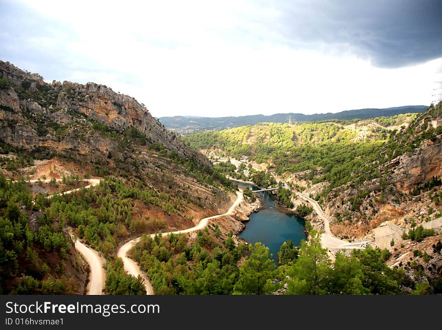 A photo of mountain landscape. A photo of mountain landscape