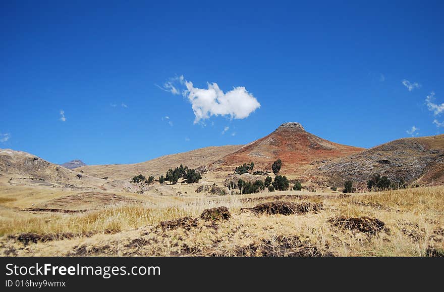 Colorful mountains in Peruvian Andes