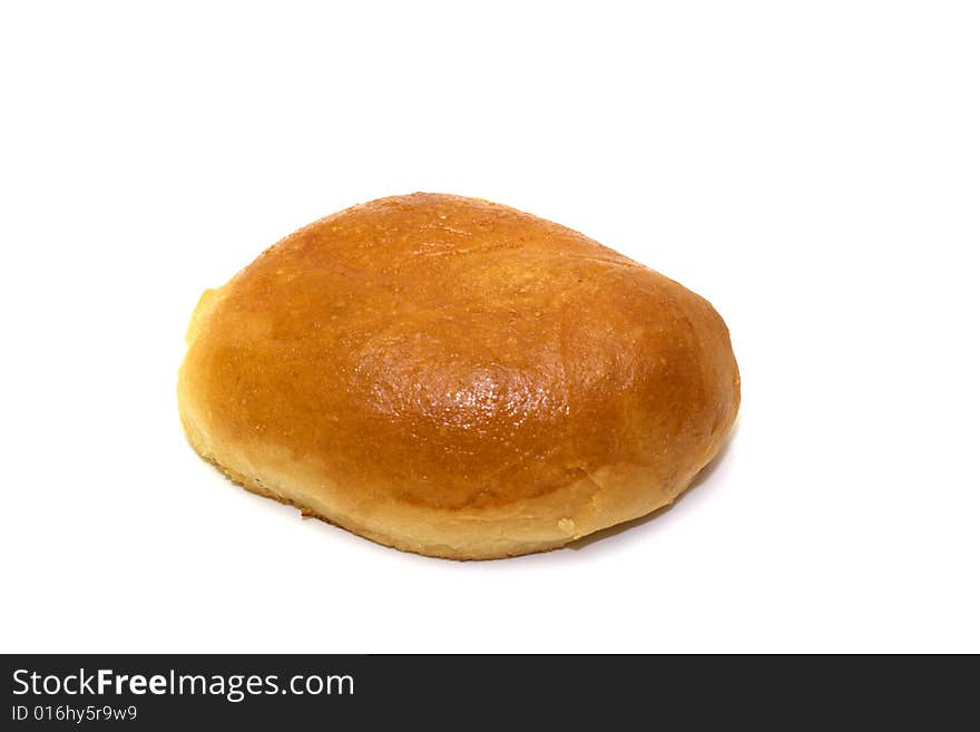 Freshly baked patty isolated over white