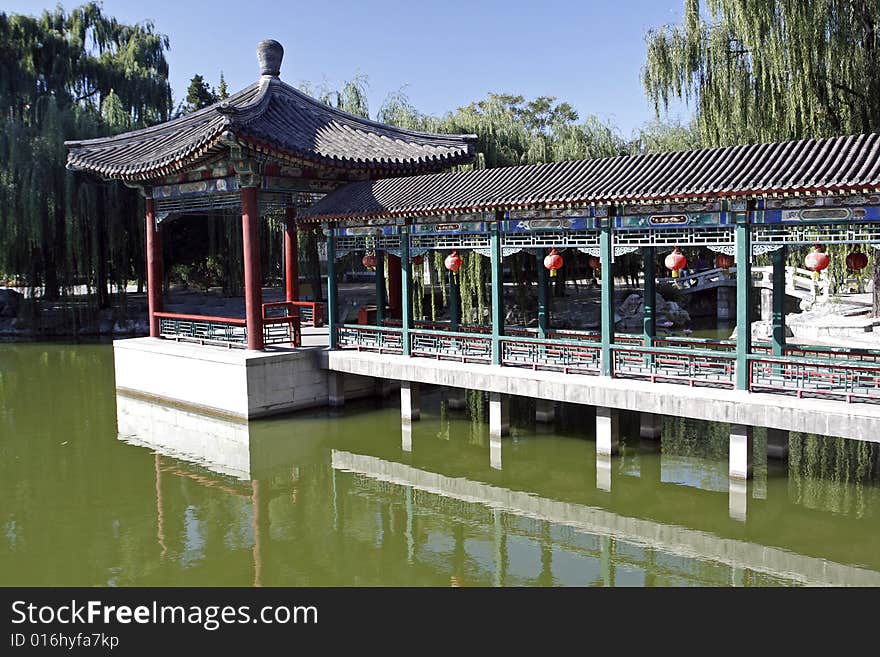 Located the Chinese ancient building in the beautiful environment. Located the Chinese ancient building in the beautiful environment.