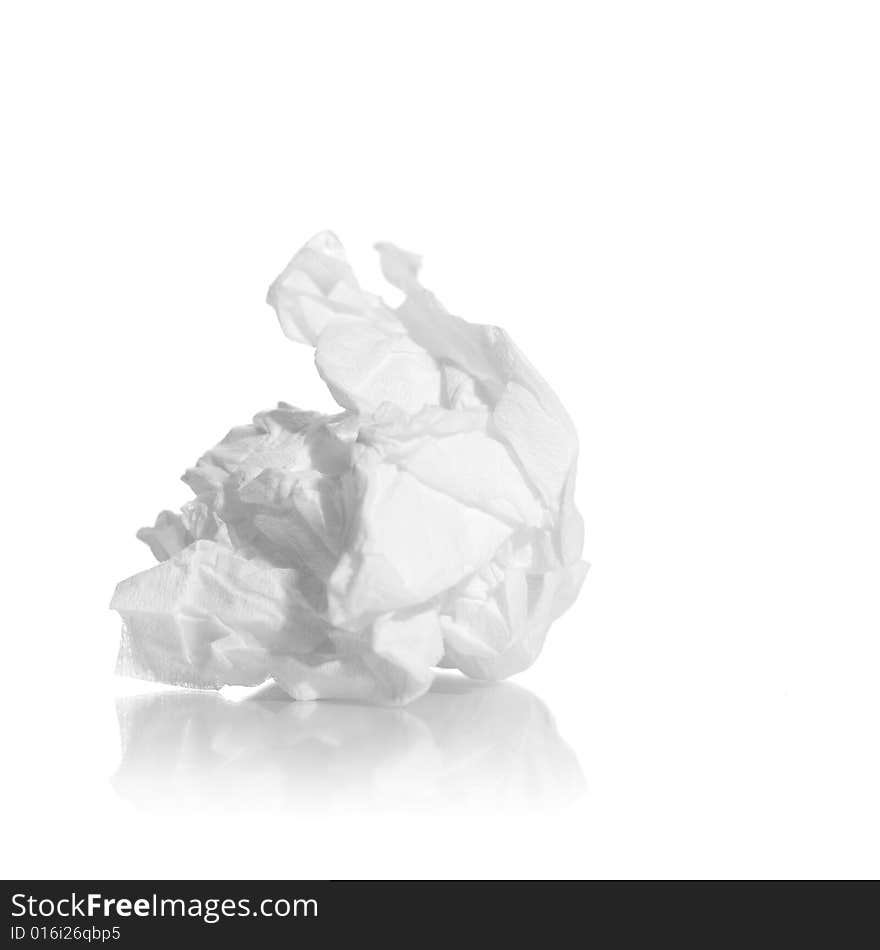 Crumpled ball of paper on white background. Crumpled ball of paper on white background