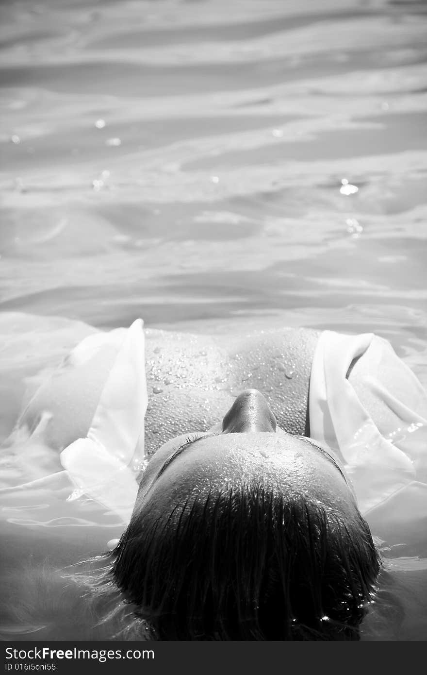 Sensual woman in water