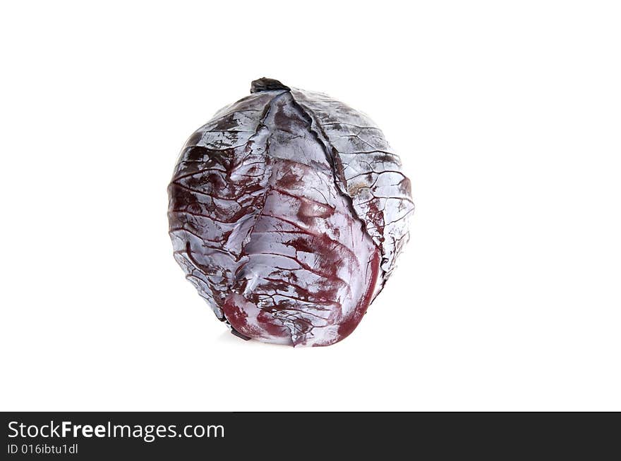 Blue cabbage isolated on a white background. Blue cabbage isolated on a white background.