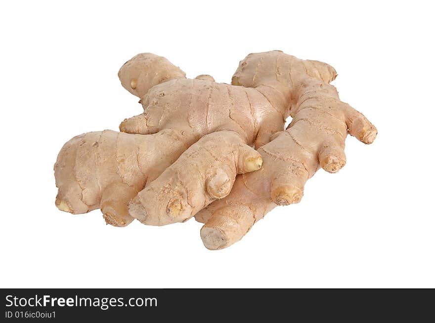 Fresh ginger isolated on a white background. Fresh ginger isolated on a white background.