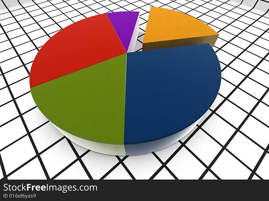 Circle diagram - 3d multicolor illustration