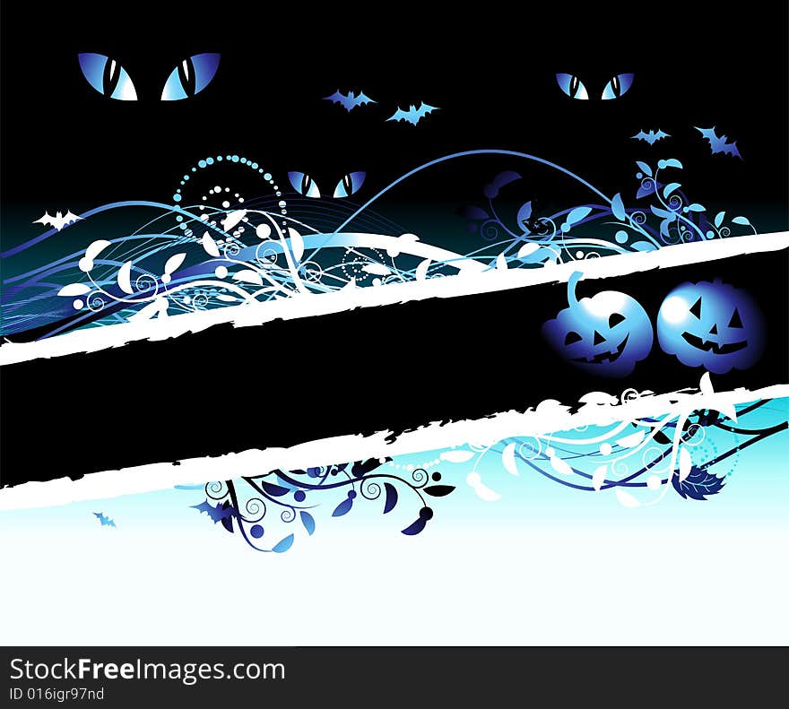 Halloween night background, vector illustration