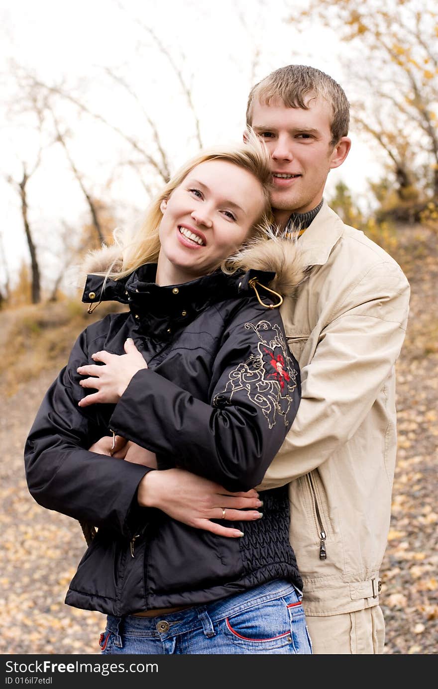 Happy young couple in the park. Happy young couple in the park