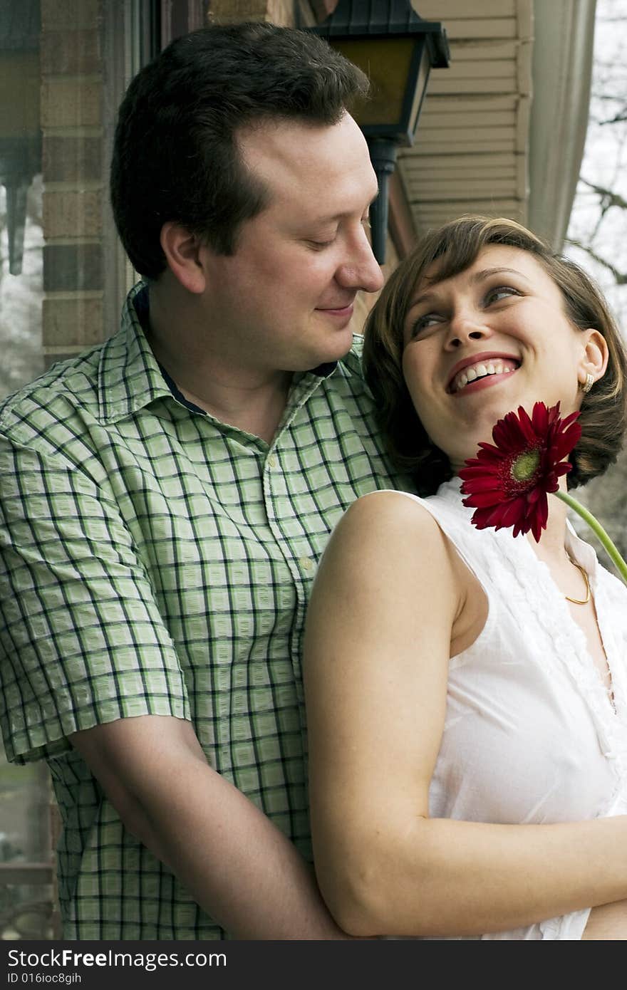 Mrried couple with a flower. Mrried couple with a flower