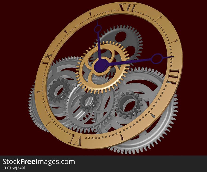 The image of a steel beautiful clockwork