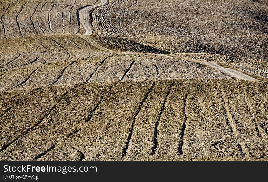 Hills, Val d'Orcia landscape in Tuscany, Italy