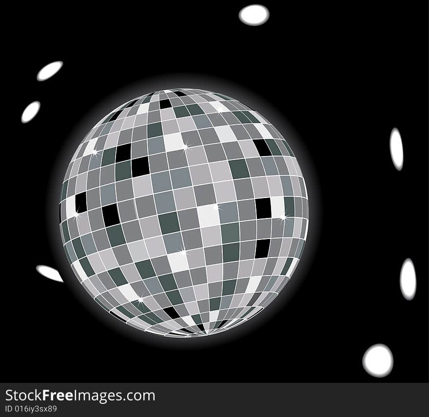 Glowing disco ball