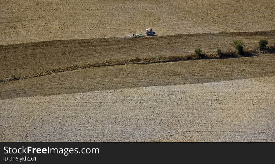 Hills, Val d'Orcia landscape in Tuscany, Italy