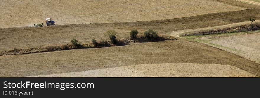 Hills, Val d'Orcia landscape in Tuscany, Italy