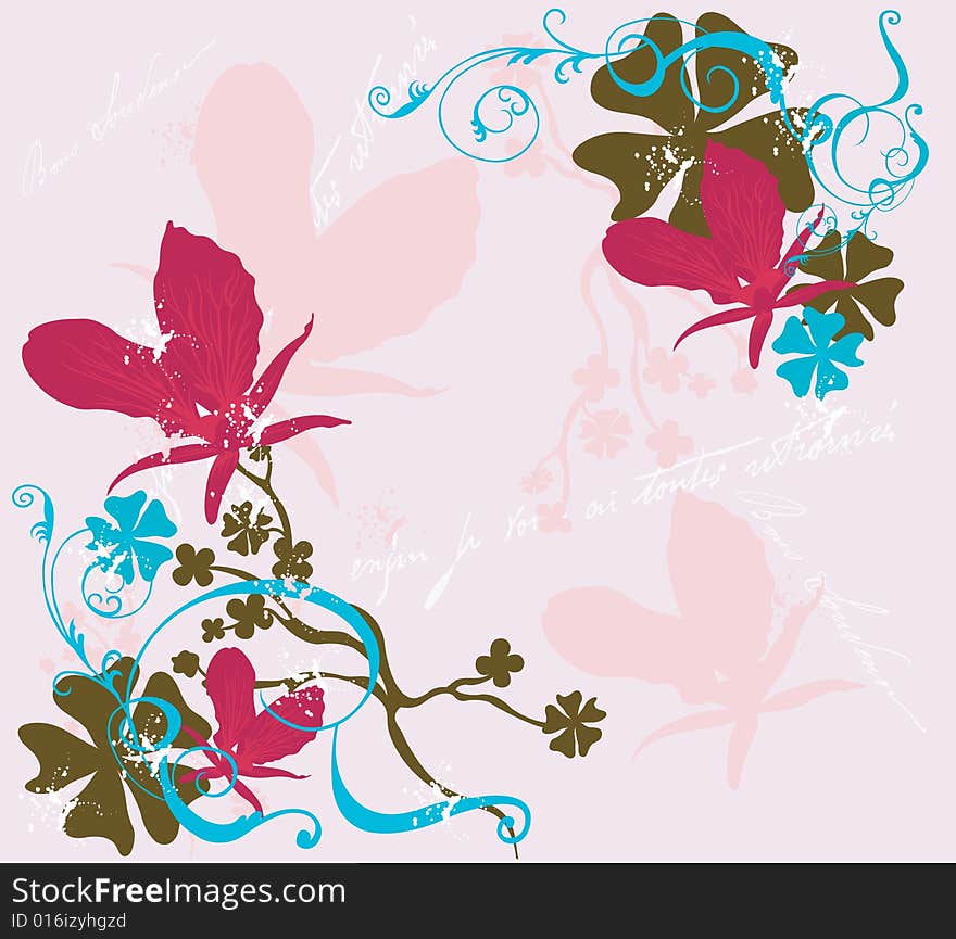 Illustration of a floral background