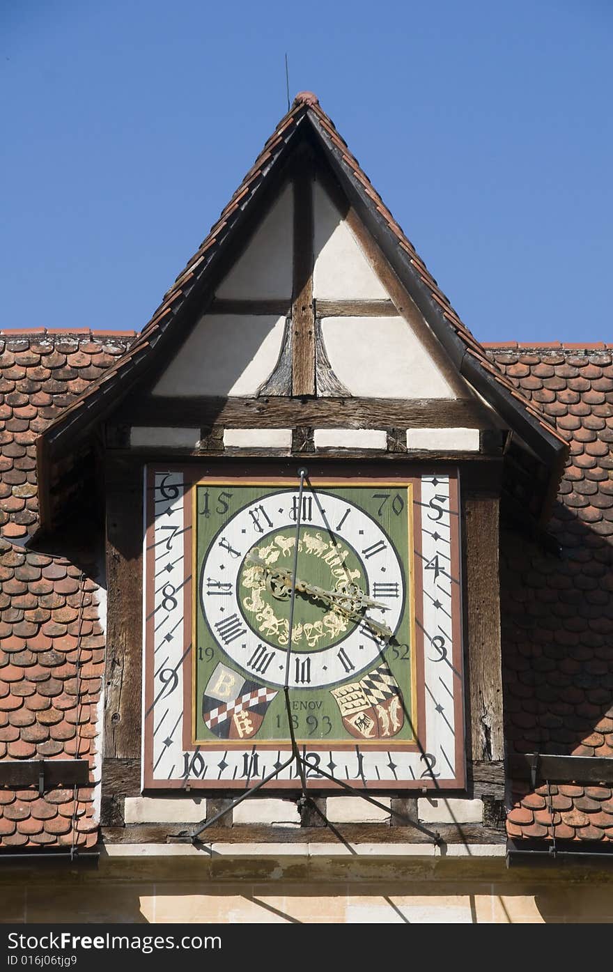 A beautiful 16th century sundial at Bebenhausen Monastery near Tuebingen in Germany. A beautiful 16th century sundial at Bebenhausen Monastery near Tuebingen in Germany.