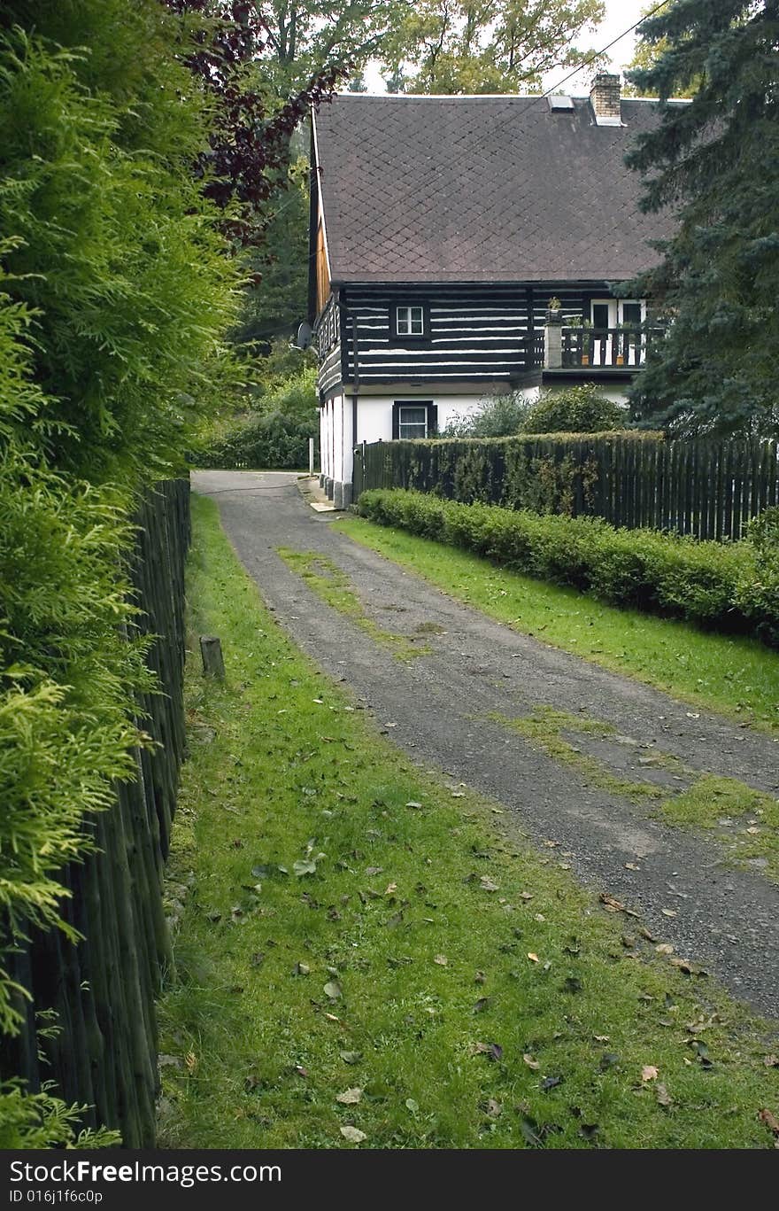 Old frame house on village by the roadside. Old frame house on village by the roadside