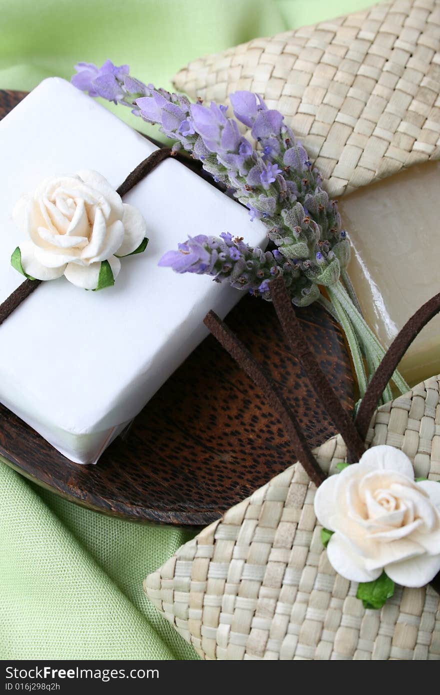 Soap Dish with gift soap and decorated box