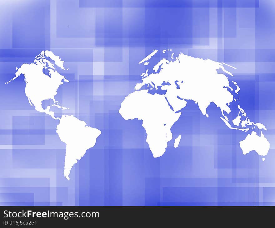 Outline of world map against colorful background. Outline of world map against colorful background