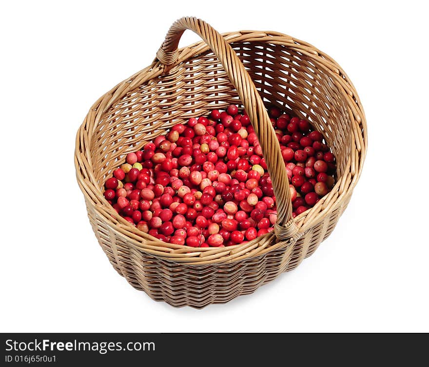 Moss berry in a basket, image with clipping path. Moss berry in a basket, image with clipping path.