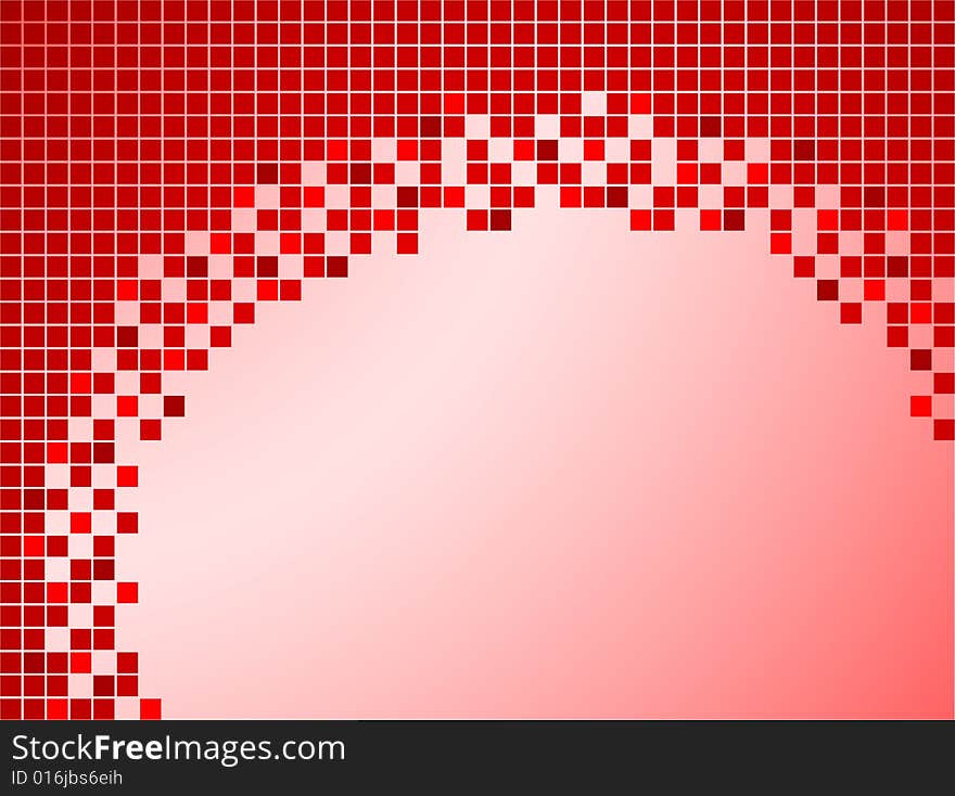 Red background with pixels