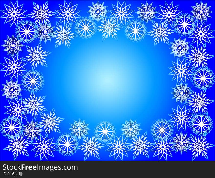 Frame from snowflakes, vector illustration