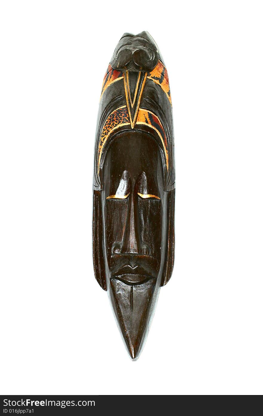 Handmade antique african mask, isolated