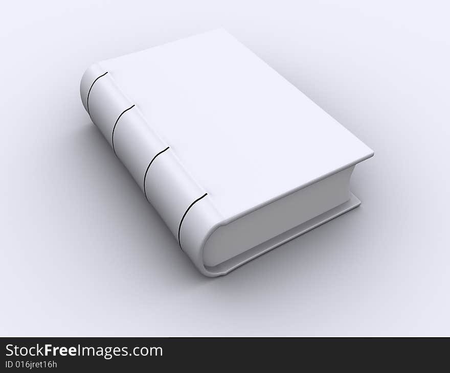 A simple white book - rendered in 3d. A simple white book - rendered in 3d