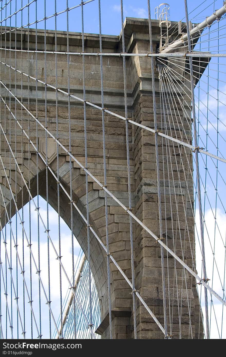 Brooklyn Bridge's Arch Detail with Cables as Well.