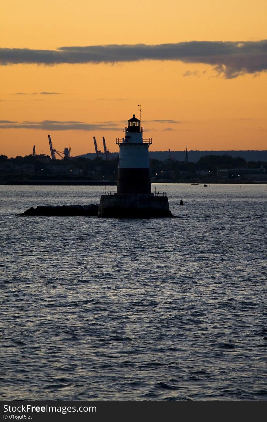 Light House at Sunset in New York City. Light House at Sunset in New York City.