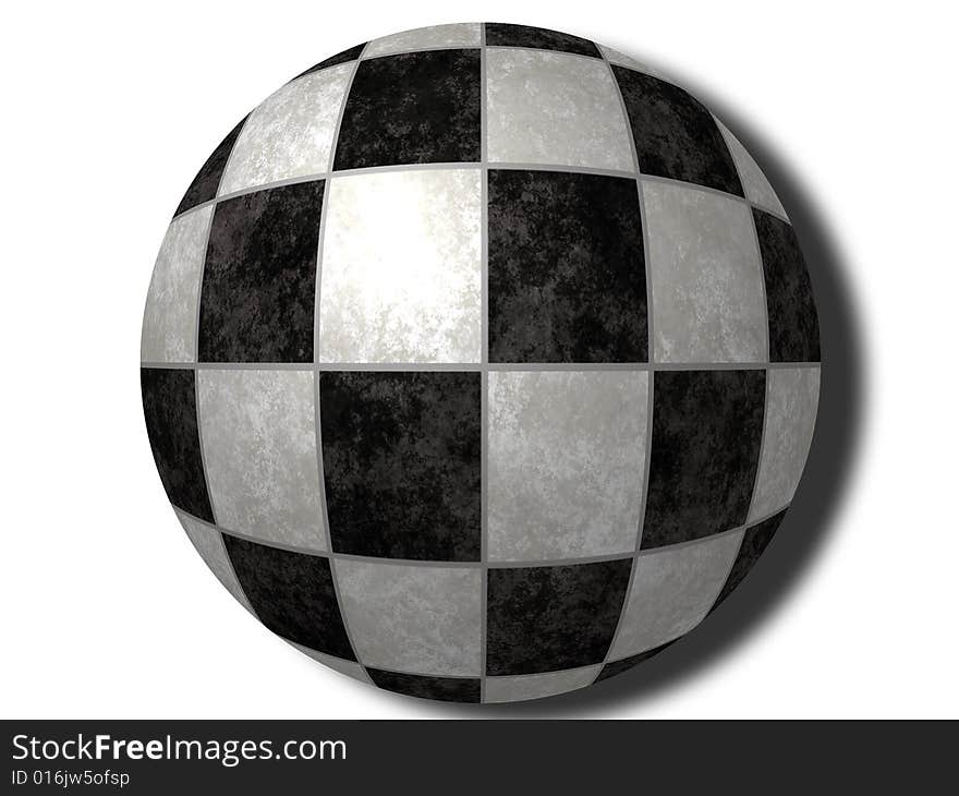 Checker sphere with shadow below