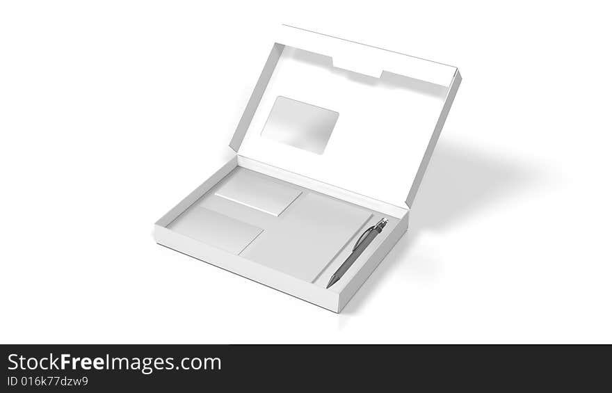 Blank box on white background