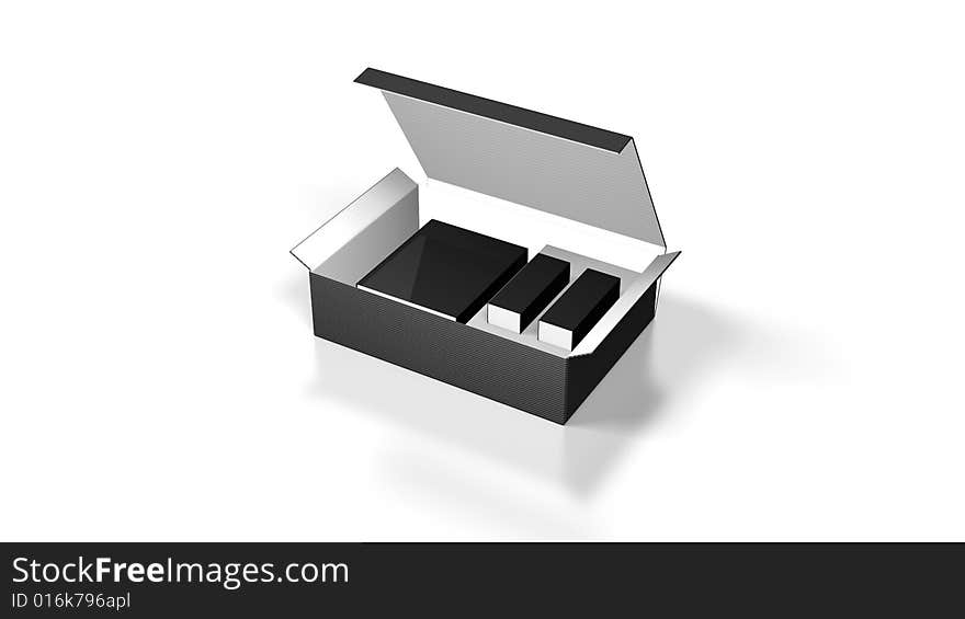 Blank box on white background