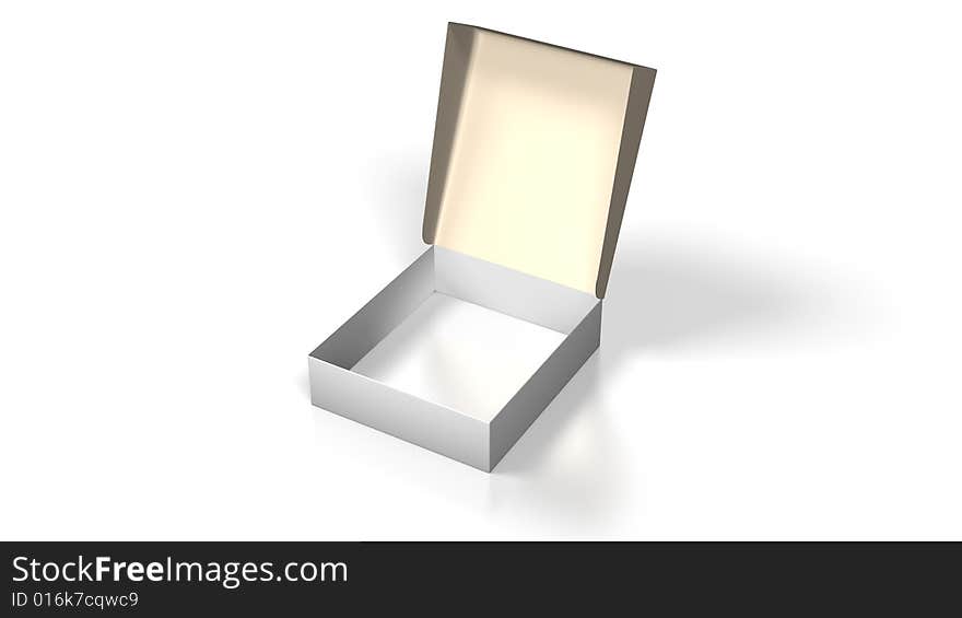 Blank box on white background