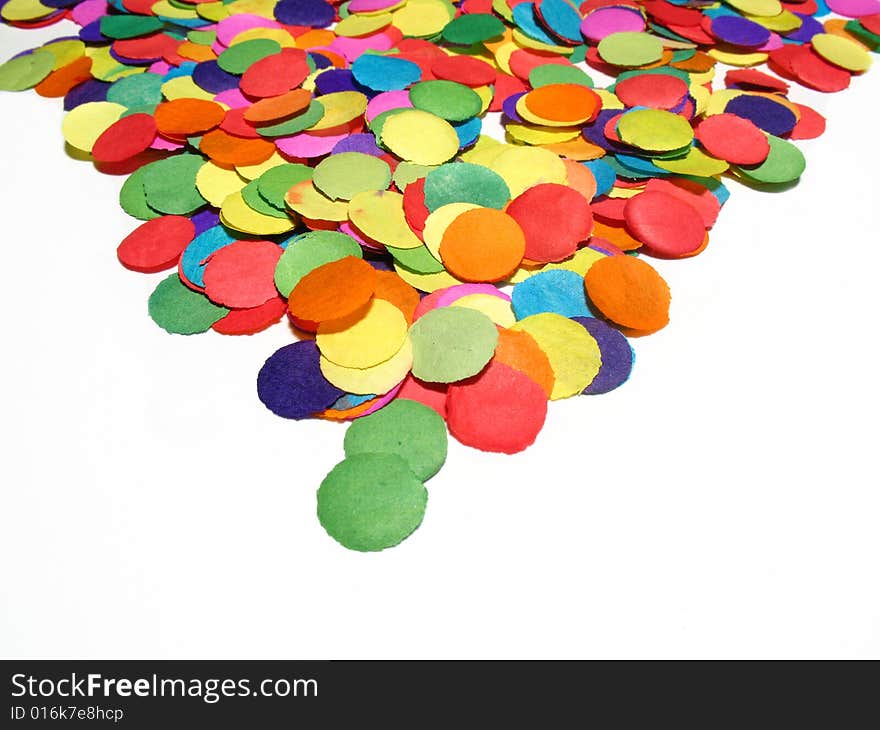 Detail colored confetti, background celebrated