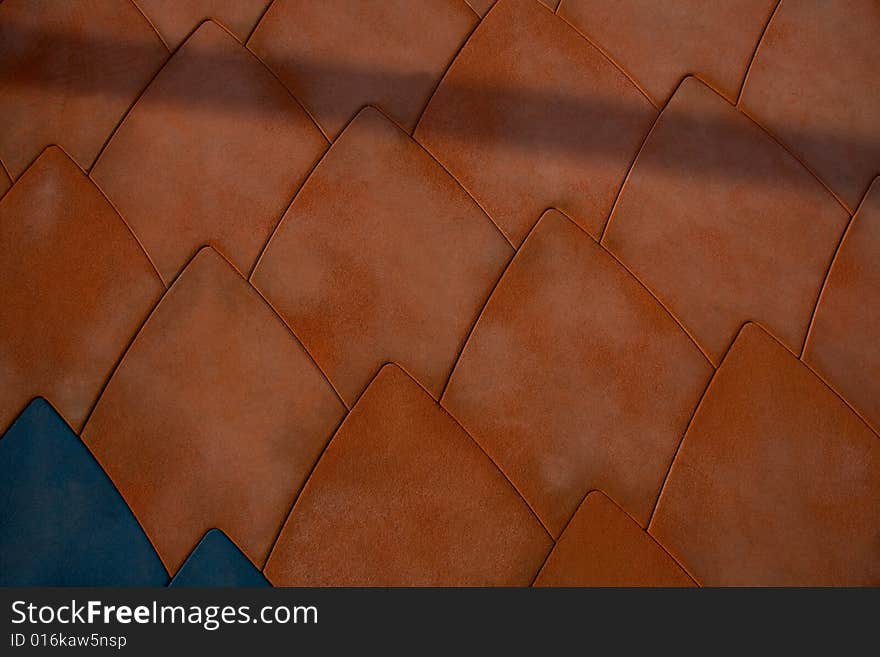 Textured road with brown and blue